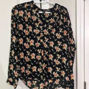 Forever 21 Black Floral Blouse